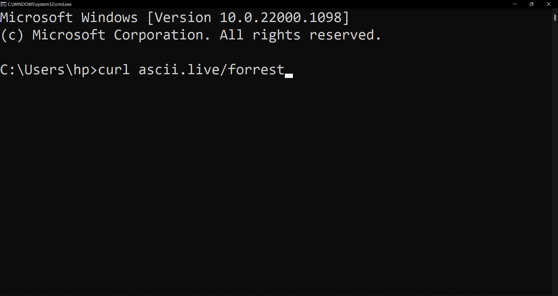 cmd-command-curl-ascii-live-forrest-java-ranjeet