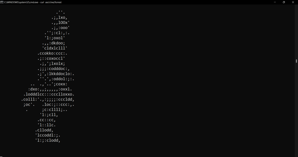cmd-command-curl-ascii-live-forrest-java-ranjeet